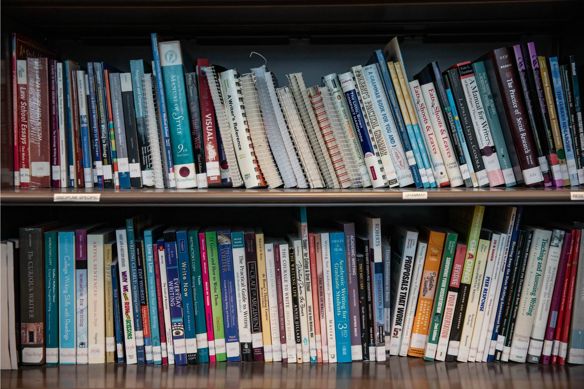 Books on a shelf